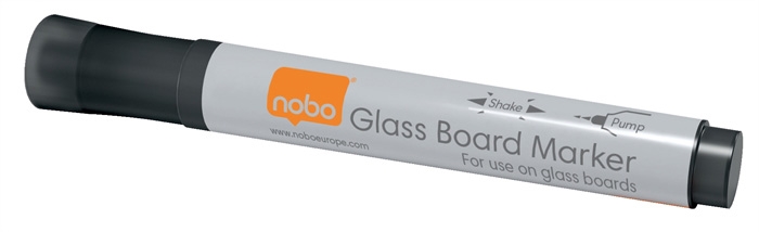 Nobo WB Marker til glass whiteboard, rund 3mm, svart (4)