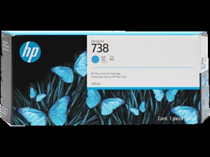 HP 738 300 ml Cyan DesignJet blekkpatron