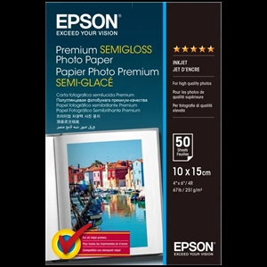 Epson Premium Semi-Gloss Fotopapir - 10x15 cm - 50 ark