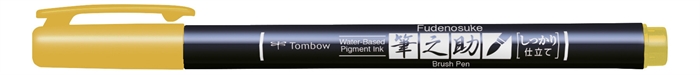 Tombow Marker Fudenosuke, hard, gul.