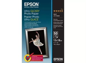 Epson Ultra Glossy Fotopapir 300 g/m² - 13x18cm - 50 ark