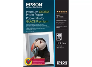 Epson Premium Glossy Fotopapir 255 g/m²- 10x15 cm - 40 ark