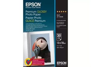 Epson Premium Glossy Fotopapir 255 g/m², 130 x 180 mm, 255g/m², 30 ark